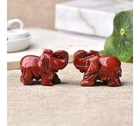1 pieza de cristal natural colorido elefante tallado a mano animales raros piedras naturales y minerales decoración del hogar, regalos de bricolaje, piedra roja, 1 unidad