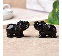 1 pieza de cristal natural colorido elefante tallado a mano, piedras preciosas raras naturales y minerales decoración del hogar, regalos de bricolaje, obsidiana, 1 pieza
