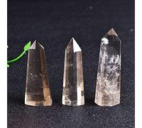 1 pieza de cristal natural, cuarzo ahumado, punto de cristal, energía Reiki, columna hexagonal, adorno mineral, piedra curativa, decoración del hogar, regalo, cuarzo ahumado_50-60mm