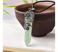 1 pieza de cristal Natural, cuarzo rosa, colgante de punto de cristal, piedra, flor de Metal, joyería mineral, pareja, amantes ornamentales, regalo, joyería-Aventurina