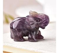 1 pieza de cristal natural de cuarzo rosa elefante amatista obsidiana animales piedra artesanía pequeña decoración del hogar regalo de Navidad, amatista