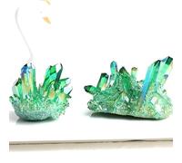 1 pieza de cristal natural galvanizado crudo cristales de cuarzo salud Reiki punto de cristal decoración del hogar obelisco colección regalos, verde claro