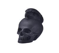 1 pieza de cristal natural obsidiana cráneo piedra ornamento tallado artesanía para decoración del hogar