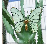 1 pieza de cristal y luminosa con gancho, decoración de pared de metal, adorno colgante para patio, decoración de exterior, regalo para y familiares