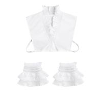 1 Pieza De Cuello Falso Blanco Y 1 Par De Mangas Falsas, Cuello De Blusa Para Mujer, Elee Cuello Falso, Accesorios Decorativos Para Ropa.