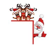 1 pieza de decoración de la esquina de la puerta de Navidad de Papá Noel, creativa, decoración del, decoración divertida en la esquina de mi puerta, película en la esquina de mi para (B, One Size)