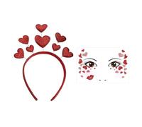 1 Pieza De Diadema De Amor Y 1 Parche De Cara, Diadema Creativa, Accesorios Para El Cabello De Fiesta, Linda Diadema, Diadema Brillante.