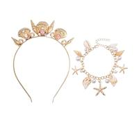 1 Pieza De Diadema De Concha De Perla Y Pulsera De 1 Pieza, Joyería De Elementos Marinos, Accesorios De Ropa, Joyas Creativas, Accesorios Para Mujeres.