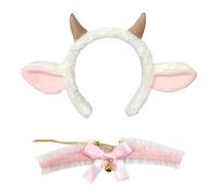 1 Pieza De Diadema De Cuello De Oveja Y 1 Pieza De Cuello, Linda Diadema De Lujos, Accesorios De Rendimiento del Escenario, Accesorios De Ropa De Oveja, Accesorios para El Cabello para Niños.