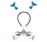 1 Pieza De Diadema De La Cola De Pez Y 1 Parche De Cara De Diario Infructuoso, Accesorios De Juego De Roles, Diadema Creativa De Lentejuelas, Diadema Brillante, Diadema De Fiesta.