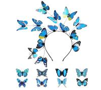 1 Pieza De Diadema De Mariposas Azules, Horquillas De 8 Piezas, Diadema Creativa De Personalidad, Accesorios Interesantes Para El Cabello Y Decoraciones De Peinado Para Mujeres.