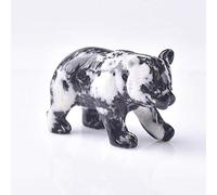 1 pieza de estatuilla de animal tallada en piedra natural, oso blanco, adornos de piedras preciosas hechas a mano, piedra curativa, Mineral, decoración del hogar, manualidades, piedra de cebra