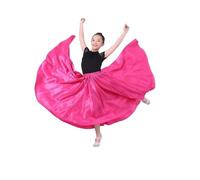 1 Pieza de Falda Danza del Vientre for niñas, satén, Lisa, 360 Grados(Color-7,Height 110cm)
