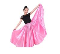 1 Pieza de Falda Danza del Vientre for niñas, satén, Lisa, 360 Grados(Color-8,One Size)