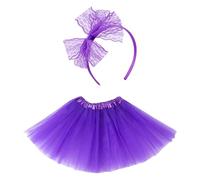 1 Pieza De Falda Tutú Para Adultos Y 1 Pieza De Banda Para El Cabello, Diseño De Malla De Tres Capas, Forrada Con Telas Cómodas, Falda Retro De Fiesta Y Baile, Disfraces Navideños.
