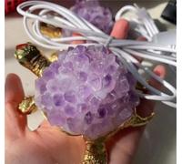 1 pieza de figura de tortuga dorada con forma de flor de diente de amatista, luz nocturna USB, lámpara de noche decorativa, regalo y decoración de habitación