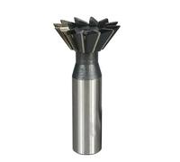 1 pieza de fresa de cola de milano de doble filo HSS, fresa de extremo de vástago recto, fresa de ranura de cola de milano de 45 grados, diámetro de corte de 16 mm, 20 mm, fresa de extremo de metal de