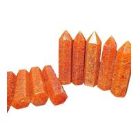 1 pieza de fresa roja natural de un solo pilar pulido de piedra cruda, adorno de pilar de cuatro lados, decoración del hogar, decoración de casa y oficina, 9-10 cm