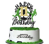 1 pieza de fútbol Happy 11th Birthday decoración para tartas de fútbol decoración para tartas de cumpleaños para niños de 11 años de edad cumpleaños fiesta decoración para tartas