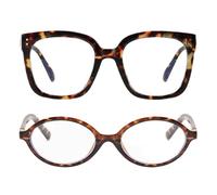 1 Pieza De Gafas Ovaladas Y 1 Pieza De Gafas Cuadradas, Gafas Retro, Gafas Antiluz Azul, Gafas De Moda, Gafas Para Ordenador