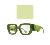 1 Pieza De Gafas Verdes Con Montura Gruesa, 1 Pieza De Paño Para Gafas, Gafas Cuadradas Grandes, Unisex, Gafas De Moda Y Personalizadas Con Montura Grande, Gafas De Gran Tamaño