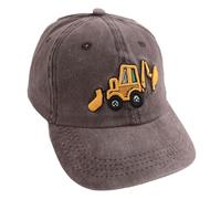 1 Pieza De Gorra De Béisbol para Niños, Gorra con Visera Bordada De Excavadora, Gorra De Béisbol con Hebilla Trasera Ajustable, Sombrero para El Sol De Verano (Marrón)