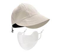 1 Pieza De Gorro De Pescador Con Gofres, 1 Pieza De Máscara, Protector Solar Para Ciclismo Al Aire Libre, Sombrilla De Seda Helada, Gorro De Ocio Diario, Gorro Deportivo Transpirable.