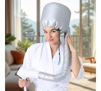 1 pieza de gorro para secador de pelo - Cubierta de cabeza ajustable para secado con secador en casa, peinado y secado al aire, se adapta a todos los tipos de cabello (plateado)