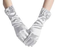 1 Pieza De Guantes Blancos Para El Arco Infantil, Color Sólido Simple, Guantes Elees Y De Moda Para Niñas, Accesorios De Ropa De Fiesta Suaves Y Cómodos.