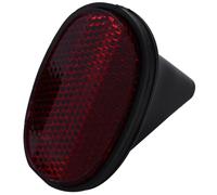 1 pieza de guardabarros trasero de bicicleta, reflector, ovalado, advertencia, rojo y negro
