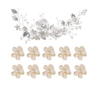1 Pieza De Joyas De Mosaico Y De Cabeza De Hoja Y 10 Piezas De Pinzas Para El Cabello, Accesorios Elees Y Simples Para El Cabello, Accesorios Para El Cabello Nupcial, Accesorios De Peinado.