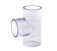 1 pieza de juntas de tubería de UPVC, conector en T de codo recto transparente, adaptador de tubería for tanque de agua de acuario(Tee,I.D 25mm)