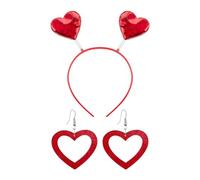 1 Pieza De La Diadema De Amor Y 1 Par De Aretes De Amor, Tocado De Vestimenta De Baile, Tocado Fotográfico, Accesorios Para Disfraces De Fiesta.