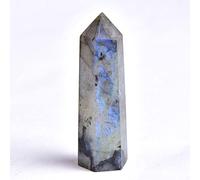 1 pieza de labradorita natural, columna hexagonal, piedra, punto de cristal, adorno mineral Reiki, varita curativa, decoración del hogar, decoración de regalo DIY, labradorita_60-70mm
