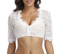 1 Pieza de lencería con Aros para Mujer, Chaleco de Encaje, Blusa Dirndl Elegante para Mujer, Blusa Dirndl Negra, Blusa de Encaje para lencería Oktoberfest Traje