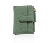 1 Pieza De Letras Para Mujeres, Diseño Clásico, Billetera Corta Simple, Bolso De Tarjeta De Cuero Pu (Verde).