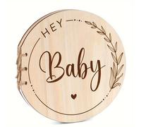 1 pieza de libro de visitas de madera para ducha - Recuerdo único de registro con 35 páginas para recuerdos de mamás - Consejos y sinceros, regalo para nuevos , regalo de bautizo
