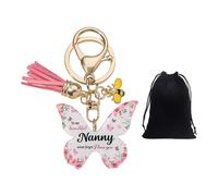 1 Pieza De Llavero De Mariposa Y Bolsa De Terciopelo De 1 Pieza, Regalo De La Abuela, Llavero Acrílico, Cole Decorativo Creativo.