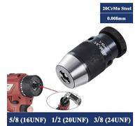 1 pieza de mandril de rosca 16UNF, 20UNF, 24UNF, 3/8-24UNF, 1-16, 5/8-16UNF, mandril autoajustable sin llave for taladradora.(1-13mm (24UNF 3-8))