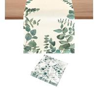 1 pieza de mantel, 20 servilletas, decoración de mesa para exteriores, mantel verde eucalipto, decoración de eucalipto, mantel para exteriores