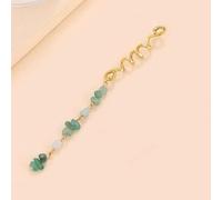 1 pieza de metal Dreadlocks Haarschmuck,Haarspiralen Clips Spiral Pin Spirale Haarspange mit Steinperlen Spirale Haar Clip Zöpfe Schmuck für Männer & Frauen DIY Haar Stil,Dunkelgrün,L