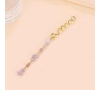 1 pieza de metal Dreadlocks Haarschmuck,Haarspiralen Clips Spiral Pin Spirale Haarspange mit Steinperlen Spirale Haar Clip Zöpfe Schmuck für Männer & Frauen DIY Haar Stil,Hellviolett,L
