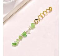 1 pieza de metal Dreadlocks Haarschmuck,Haarspiralen Clips Spiral Pin Spirale Haarspange mit Steinperlen Spirale Haar Clip Zöpfe Schmuck für Männer & Frauen DIY Haar Stil,Hellgrün,L