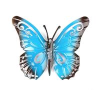 1 pieza de metal mariposa césped y jardín arte de pared con revestimiento anti para larga duración decoración exterior e interior (E)