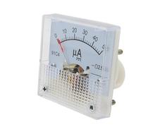 1 pieza de microamperímetro 91c4 0-100uA, amperímetro de panel analógico rectangular, calibre de amperímetro clase 2,5, 45 x 45 mm(50UA)