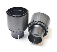 1 pieza de modificación de coche, punta de escape negra, garganta trasera de aleación de aluminio con punta de silenciador de fibra de carbono mate(63-89mm)