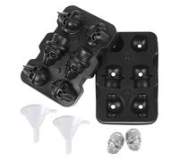 1 pieza de molde de calavera, 2 piezas de embudo, interesante molde para cubitos de hielo, molde para cubitos de hielo para jugo de calavera, bandeja para cubitos de hielo