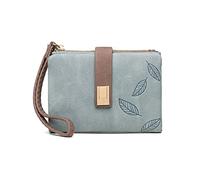 1 Pieza de Monedero Azul con Tarjetero para Mujer, Linda Billetera Corta para Mujer con Ranura para Tarjeta, Billetera pequeña Azul de PU, Monedero de PU con múltiples Ranuras para Tarjetas