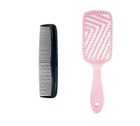 1 Pieza De Peine De Cojín De Aire Rosa Y 1 Pieza De Peine Negro, Peine De Cabello Hueco, Peine De Peinado Esponjoso, Mini Peine Portátil, Herramienta De Salón De Peluquería.