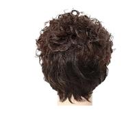 1 pieza de pelucas rizadas sintéticas rubias ombré marrones, pelo corto for mujeres negras, peluca Natural con flequillo, rizos, mamá, informal diario(16)